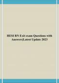 HESI RN Exit exam Questions with Verified Answers|Latest Update 2023