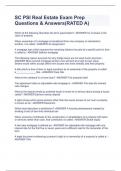 SC PSI Real Estate Exam Prep Questions & Answers&lpar;RATED A&rpar;