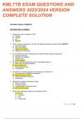 KMLTTB EXAM QUESTIONS AND ANSWERS 2023-2024 VERSION&sol; A&plus; SOLUTIONS