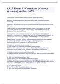 CALT Exam&vert; 63 Questions &vert; Correct Answers&vert; Verified 100&percnt;