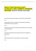 State of Texas Security Level II  Certification 100&percnt; CORRECT ANSWERS  2023&sol;2024