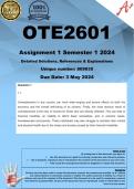 OTE2601 Assignment 1 (COMPLETE ANSWERS) 2024 (809035) - DUE 3 May 2024