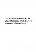 Texas Jurisprudence Exam Final Questions With Correct Answers 2023 (Graded 100%)