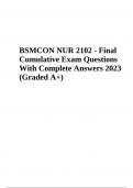 BSMCON NUR Final Exam TEST Questions With Complete Answers 2023 (Graded A+)