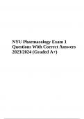 NYU Pharmacology Exam 1 Final PREP Questions With Correct Answers 2023 Graded 100%