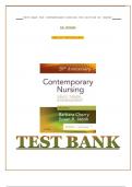 FULL TEST BANK FOR CONTEMPORARY NURSING 9TH EDITION BY BARBARA CHERRY
