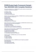 POPM Scaled Agile Framework Sample Test 2023&sol;2024 with Complete Solutions