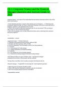 Ch 1&colon; Corporate Finance and the Financial Manager Questions and Answers Grade A&plus; 2023