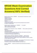 NR546 Week Examination Questions And Correct Answers(100% Verified)