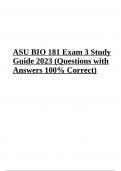 ASU BIO 181 Exam 3 Final Exam Guide 2023 (Questions with Answers Graded 100%)