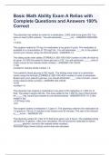 Basic Math Ability Exam A Relias with Complete Questions and Answers 100&percnt; Correct