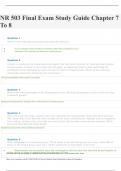 NR 503 Final Exam Study Guide Chapter 7 To 8