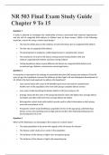 NR 503 Final Exam Study Guide Chapter 9 To 15