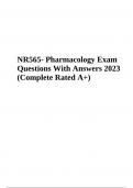 NR565 / NR 565: Advanced Pharmacology Final Exam Questions With Answers 2023 Complete Rated A+