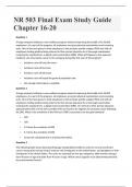 NR 503 Final Exam Study Guide Chapter 16-20