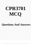 CPR3701 MCQ 2023 (Answers)