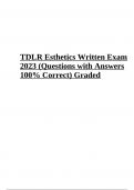 TDLR Esthetics Final Exam 2023  Review Questions with Answers (Correct Graded A+)