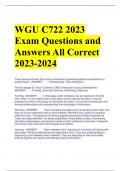 WGU C722 2023 Exam Questions and Answers All Correct 2023-2024 