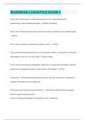 BUSINESS LOGISTICS EXAM 1 &vert; 90 Questions with 100&percnt; Correct Answers &vert; Verified &vert; 15 Pages