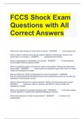 FCCS Shock Exam Questions with All Correct Answers 
