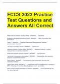 Bundle For FCCS Exam Questions with All Correct Answers