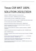 Texas CSR WKT 100%  SOLUTION 2023//2024