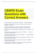 CBSPD Exam Questions with Correct Answers 