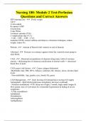 Nursing 180- Module 2 Test-Perfusion Questions and Correct Answers