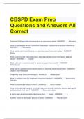CBSPD Exam Prep Questions and Answers All Correct 