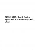 NRSG 3302 Test 2 Review Questions and Answers Updated 2023 Graded A+