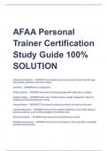 AFAA Personal  Trainer Certification  Study Guide 100%  SOLUTION