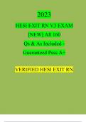 HESI EXIT RN EXAM V3 2023 NEW Questions and Answers Guaranteed A+ {+1000 Score} 100% Verified