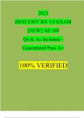 HESI EXIT RN EXAM V4 2023 NEW Questions and Answers Guaranteed A&plus; &lbrace;&plus;1000 Score&rcub; 100&percnt; Verified