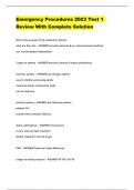 Emergency Procedures 2023 Test 1 Review With Complete Solution