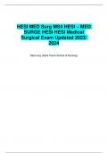 HESI MED Surg MS4 HESI – MED SURGE HESI HESI Medical  Surgical Exam Updated 2023/  2024 Med surg (Saint Paul's School of Nursing)