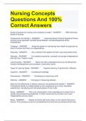 Nursing Concepts Questions And 100% Correct Answers