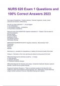 NURS 620 Exam 1 Questions and 100% Correct Answers 2023.