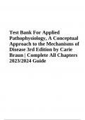 Applied Pathophysiology&comma; A Conceptual Approach to the Mechanisms of Disease 3rd Edition by Carie Braun Test Bank