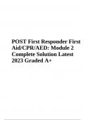 POST First Responder First Aid&sol;CPR&sol;AED &vert; Module 2 Test Questions with Answers &lpar;Complete Solution Latest 2023 Graded A&plus;&rpar;