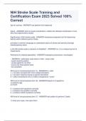 NIH Stroke Scale Training and Certification Exam 2023 Solved 100&percnt; Correct