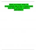 EDUC 816 QUIZ: HOW TO SYNTHESIZE RELATED LITERATURE 2023 NEW UPDATE LIBERTY UNIVERSITY