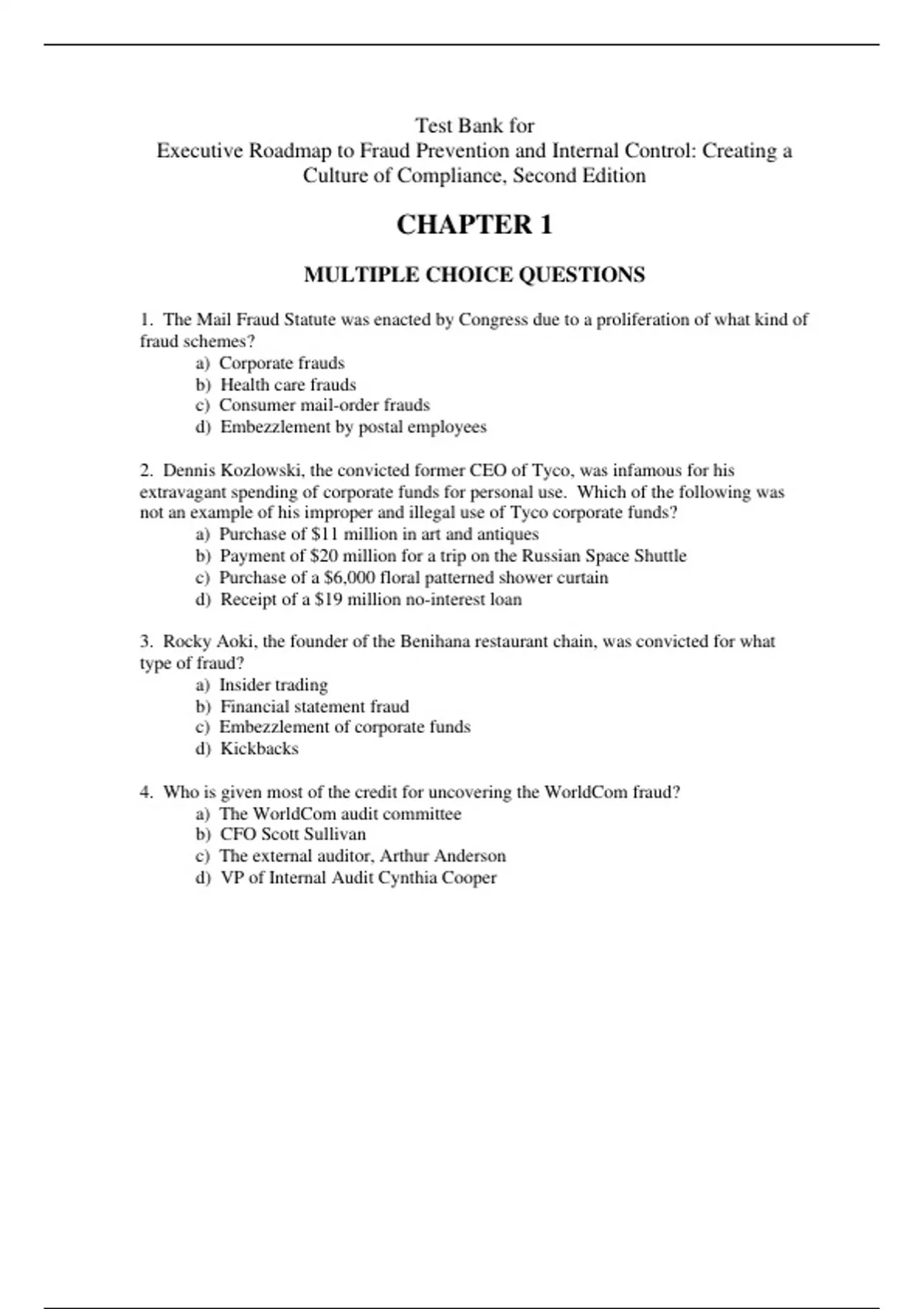 Executive Roadmap to Fraud Prevention and Internal Control Creating A ...