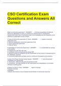 CSO Certification Exam Questions and Answers All Correct 