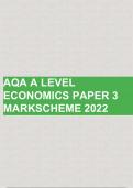 AQA A-Level Economics Paper 3 Mark Scheme 2022