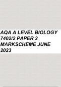 AQA A LEVEL BIOLOGY 7402/2 PAPER 2 MARKSCHEME JUNE 2022/3
