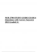 NUR 2790 Final Exam Guide 2023 (Questions with Correct Answers) Graded A+