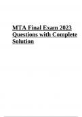 MTA Final Exam Questions with Complete Answers (Graded) 2023