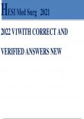 HESI Med Surg 2021 2022 V1WITH CORRECT AND VERIFIED ANSWERS NEW