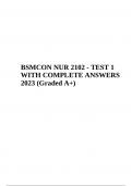 BSMCON NUR TEST 1 WITH COMPLETE ANSWERS 2023 Graded A+ | BSMCON NUR 2102 - Final Cumulative Exam Questions With Complete Answers 2023 | BSMCON 2102 Test 3 Questions With Answers & BSMCON NUR 2102 TEST 2 QUESTIONS WITH ANSWERS 2023 Graded A+