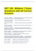 NST 160 - Midterm 1 Exam Questions with All Correct Answers